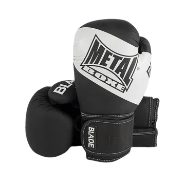 Paire de gants de boxe Metal Boxe Blade, noirs à manchette blanche